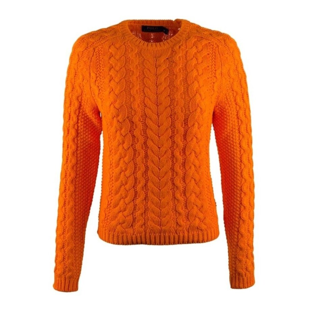 Polo Ralph Lauren Women's Aran-Knit Cable Knit  Crewneck Fisherman Sweater Sz S